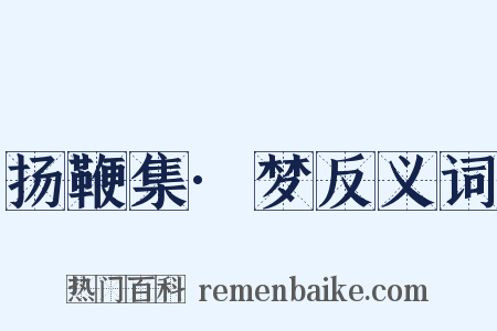 扬鞭集·梦反义词是什么意思的图片